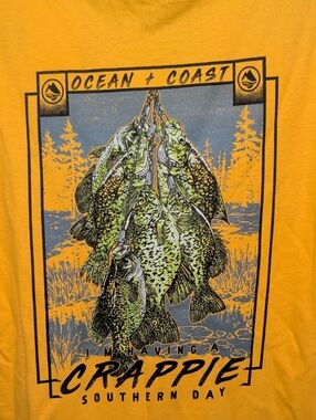 Ocean + Coast "I'm Having a Crappie Southern Day" Fishing T-shirt Boys Size L